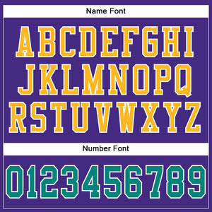 Custom Purple Aqua-Gold Mesh Authentic Football Jersey