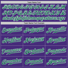 Load image into Gallery viewer, Custom Purple Kelly Green-White Authentic Baseball Jersey
