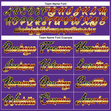 Laden Sie das Bild in den Galerie-Viewer, Custom Purple Vintage USA Flag-Gold Authentic Baseball Jersey

