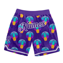 Laden Sie das Bild in den Galerie-Viewer, Custom Purple Purple-White 3D Pattern Design Pineapples Authentic Basketball Shorts
