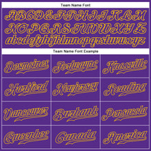 Load image into Gallery viewer, Custom Purple Purple-Gold Authentic Sleeveless Baseball Jersey
