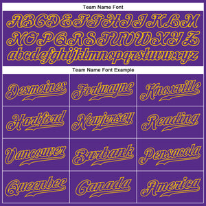 Custom Purple Purple-Gold Authentic Sleeveless Baseball Jersey