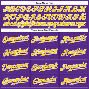 Custom Purple Gold-White Authentic Sleeveless Baseball Jersey