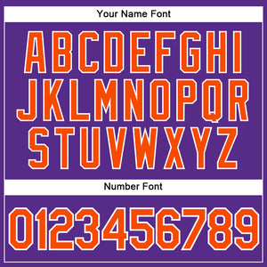 Custom Purple Orange-White Authentic Sleeveless Baseball Jersey