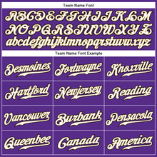 Load image into Gallery viewer, Custom Purple White-Old Gold Authentic Sleeveless Baseball Jersey
