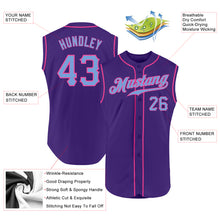 Загрузить изображение в средство просмотра галереи, Custom Purple Light Blue-Pink Authentic Sleeveless Baseball Jersey
