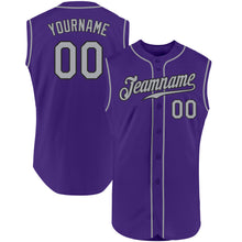 Laden Sie das Bild in den Galerie-Viewer, Custom Purple Gray-Black Authentic Sleeveless Baseball Jersey
