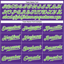 Load image into Gallery viewer, Custom Purple Neon Green-White Authentic Sleeveless Baseball Jersey
