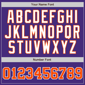 Custom Purple White Pinstripe Orange-White Authentic Baseball Jersey