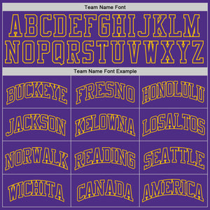 Custom Purple Purple-Gold Authentic Throwback Basketball Jersey
