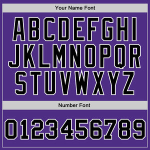 Custom Purple Black-White Authentic Throwback Basketball Jersey