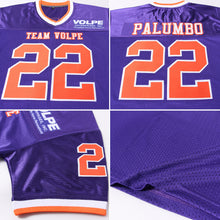 Laden Sie das Bild in den Galerie-Viewer, Custom Purple Orange-White Mesh Authentic Throwback Football Jersey
