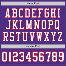 Load image into Gallery viewer, Custom Purple White-Red Mesh Authentic Throwback Football Jersey
