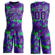 Laden Sie das Bild in den Galerie-Viewer, Custom Purple Purple-White Music Festival Round Neck Sublimation Basketball Suit Jersey
