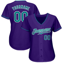 Laden Sie das Bild in den Galerie-Viewer, Custom Purple Teal-White Authentic Baseball Jersey

