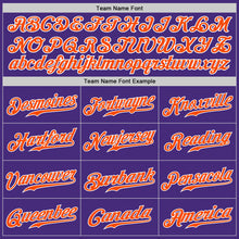 Laden Sie das Bild in den Galerie-Viewer, Custom Purple Orange-White Authentic Baseball Jersey
