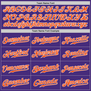 Custom Purple Orange-White Authentic Baseball Jersey