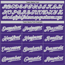 Load image into Gallery viewer, Custom Purple Gray-White Authentic Baseball Jersey
