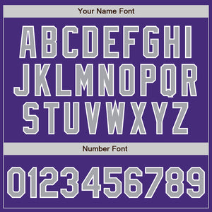 Custom Purple Gray-White Authentic Baseball Jersey