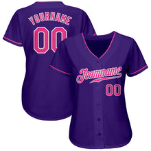 Charger l&#39;image dans la galerie, Custom Purple Pink-White Authentic Baseball Jersey
