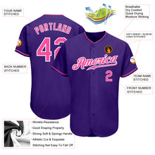 Charger l&#39;image dans la galerie, Custom Purple Pink-White Authentic Baseball Jersey
