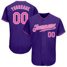 Charger l&#39;image dans la galerie, Custom Purple Pink-White Authentic Baseball Jersey
