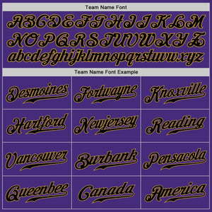 Custom Purple Black-Old Gold Authentic Baseball Jersey