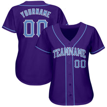Laden Sie das Bild in den Galerie-Viewer, Custom Purple Light Blue-White Authentic Baseball Jersey
