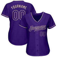 Laden Sie das Bild in den Galerie-Viewer, Custom Purple Purple-Cream Authentic Baseball Jersey

