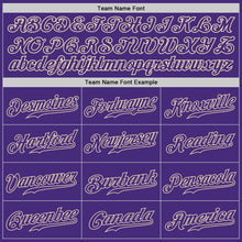Laden Sie das Bild in den Galerie-Viewer, Custom Purple Purple-Cream Authentic Baseball Jersey
