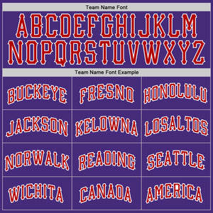 Custom Purple Red-White Authentic Baseball Jersey