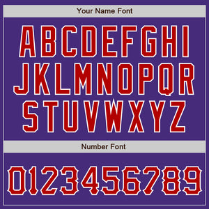 Custom Purple Red-White Authentic Baseball Jersey