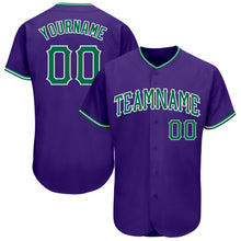 Load image into Gallery viewer, Custom Purple Kelly Green-White Authentic Baseball Jersey
