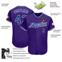 Загрузить изображение в средство просмотра галереи, Custom Purple Royal-White Authentic Baseball Jersey
