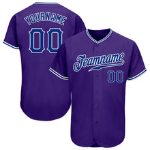 Загрузить изображение в средство просмотра галереи, Custom Purple Royal-White Authentic Baseball Jersey
