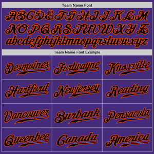 Custom Purple Black-Orange Authentic Baseball Jersey