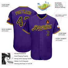Laden Sie das Bild in den Galerie-Viewer, Custom Purple Black-Gold Authentic Baseball Jersey
