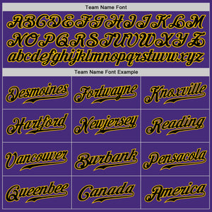 Custom Purple Black-Gold Authentic Baseball Jersey