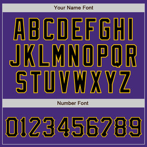 Custom Purple Black-Gold Authentic Baseball Jersey