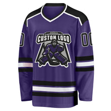 Загрузить изображение в средство просмотра галереи, Custom Purple Black-White Hockey Jersey
