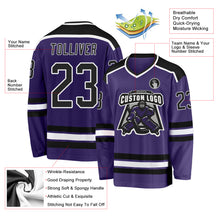 Laden Sie das Bild in den Galerie-Viewer, Custom Purple Black-White Hockey Jersey
