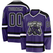Загрузить изображение в средство просмотра галереи, Custom Purple Black-White Hockey Jersey
