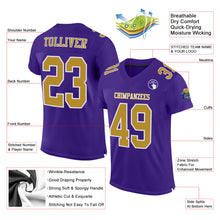 Laden Sie das Bild in den Galerie-Viewer, Custom Purple Old Gold-White Mesh Authentic Football Jersey
