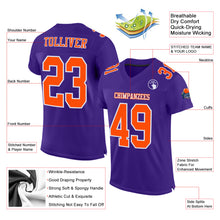 Laden Sie das Bild in den Galerie-Viewer, Custom Purple Orange-White Mesh Authentic Football Jersey
