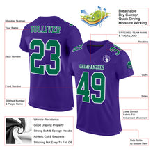 Laden Sie das Bild in den Galerie-Viewer, Custom Purple Kelly Green-White Mesh Authentic Football Jersey
