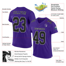 Laden Sie das Bild in den Galerie-Viewer, Custom Purple Black-Gray Mesh Authentic Football Jersey

