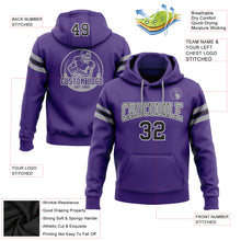 Laden Sie das Bild in den Galerie-Viewer, Custom Stitched Purple Black-Gray Football Pullover Sweatshirt Hoodie
