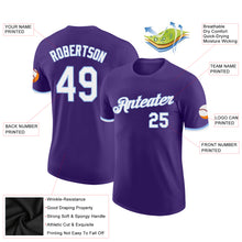 Laden Sie das Bild in den Galerie-Viewer, Custom Purple White-Light Blue Performance T-Shirt
