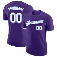Laden Sie das Bild in den Galerie-Viewer, Custom Purple White-Light Blue Performance T-Shirt
