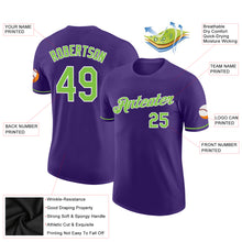 Laden Sie das Bild in den Galerie-Viewer, Custom Purple Neon Green-White Performance T-Shirt
